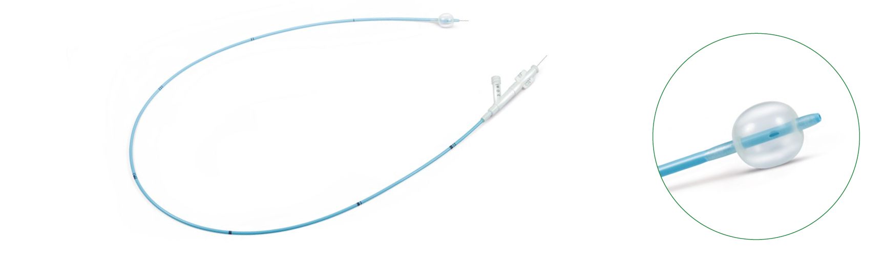 Катетер для эмболэктомии и тромбэктомии, двухпросветный, совместимый с проводником